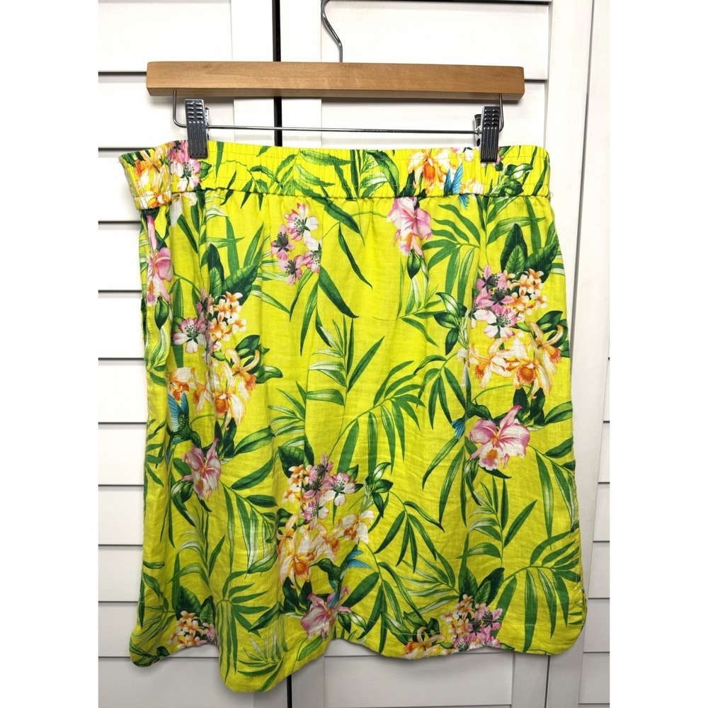 Tommy Bahama Humming A Bloom Tropical Floral Linen Skirt Women's Size Large - Picture 8 of 8